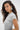 LNA Dani Mock Neck Short Sleeve top in heather grey