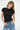 LNA Fitted Rib Crew Tee in Black