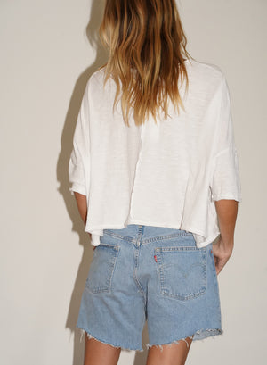 LNA Outside Seam Tee in White