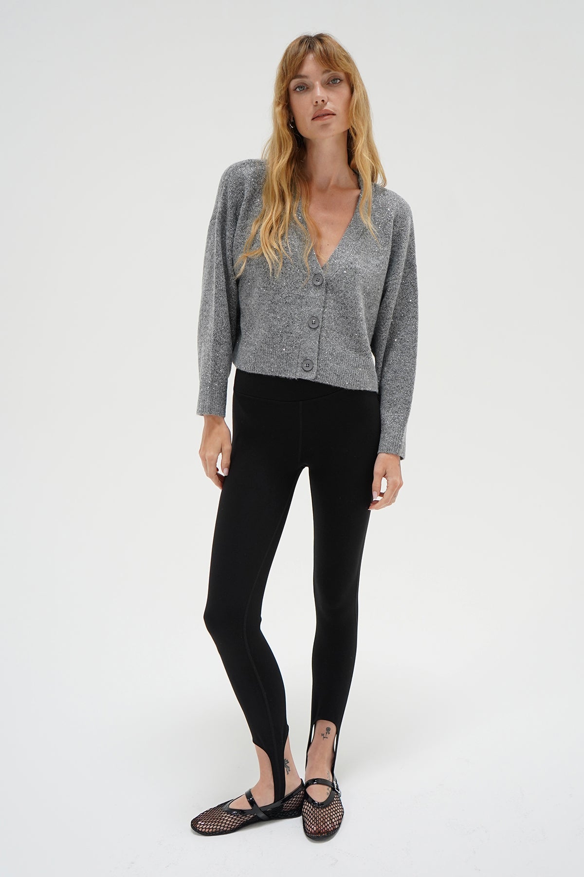 Kiya sparkle cardigan in grey