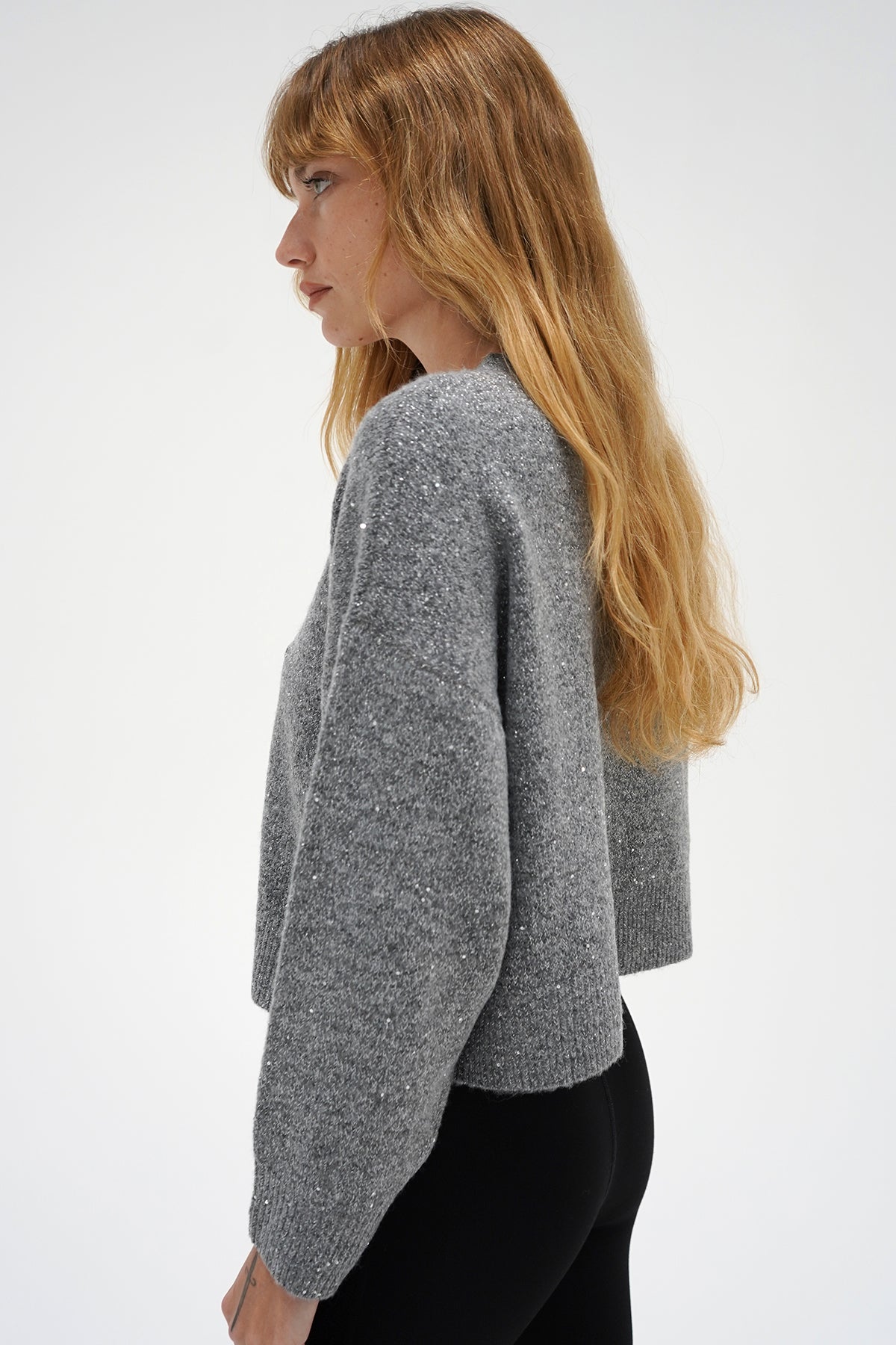 Kiya sparkle cardigan in grey