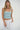 LNA Abby Deep Scoop Tank in teal stripe