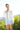 Aras Linen Elastic Waist Short - Mirage Blue