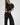 LNA Ava Oversized Spandex Jersey Tee in black 