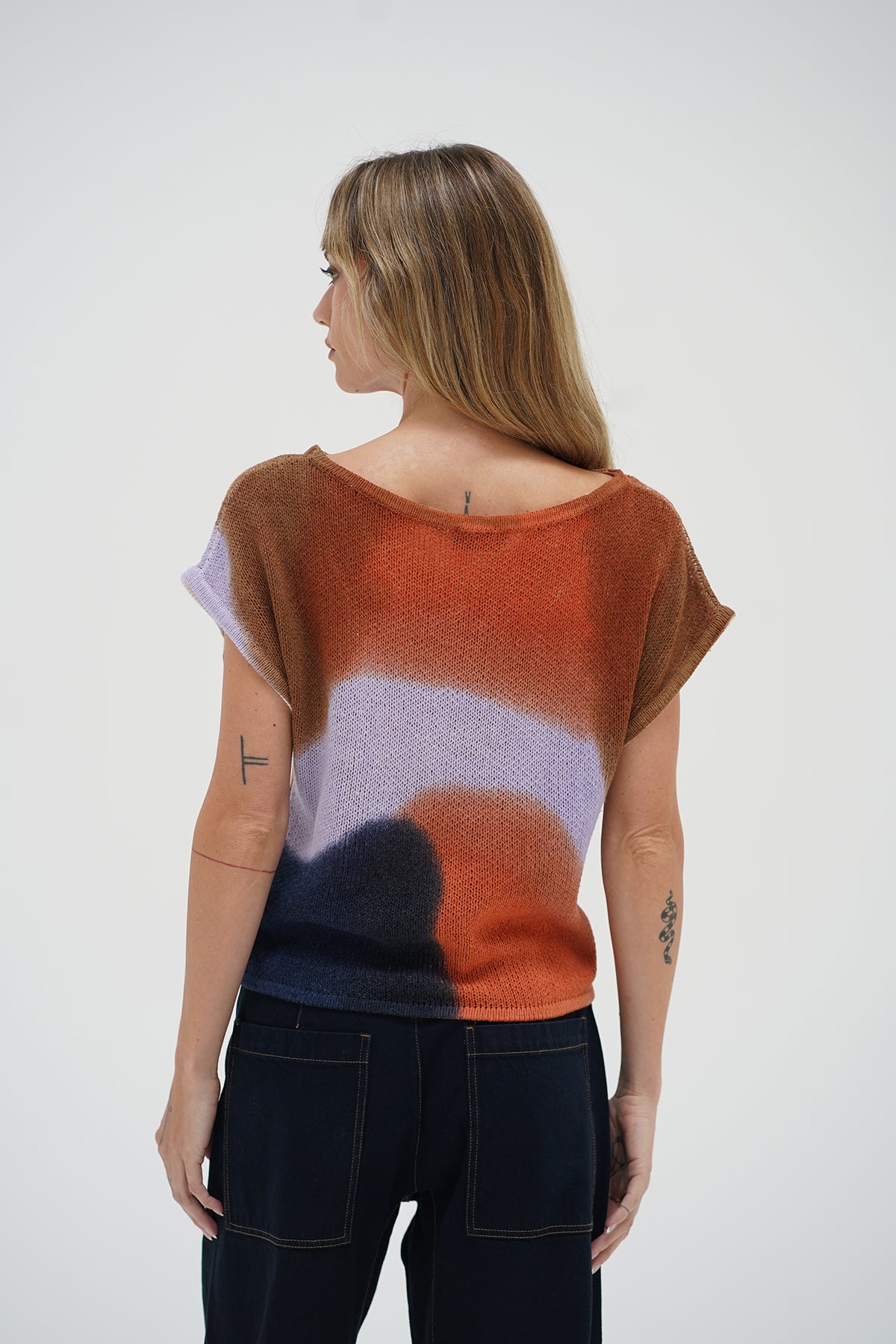 LNA Bowie Sleeveless Sweater in horseshoe bend