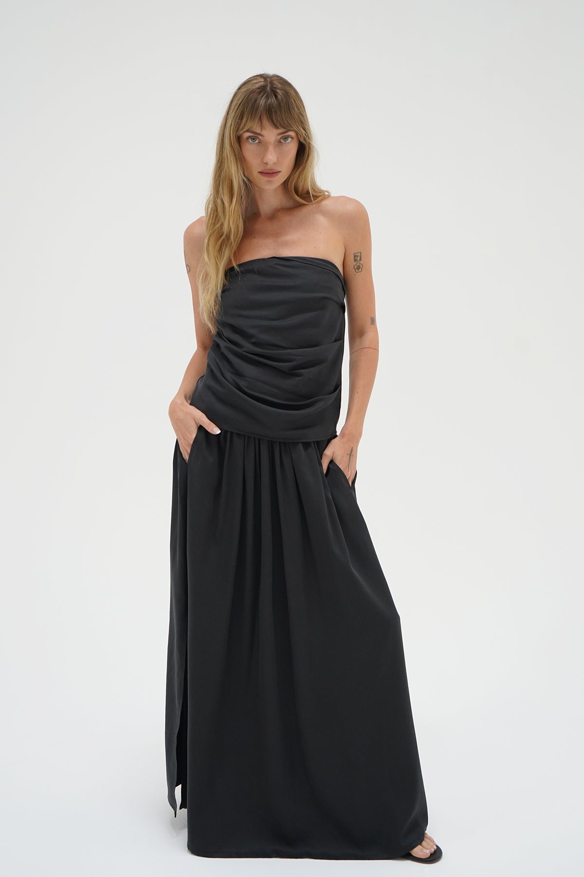 Cana Strapless Top - Pirate Black