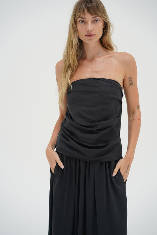Cana Strapless Top - Pirate Black