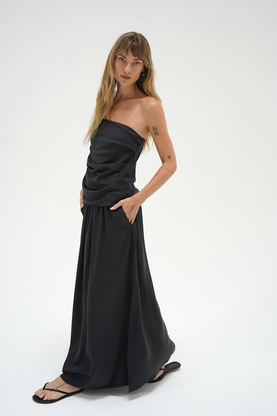 Cana Strapless Top - Pirate Black