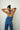 LNA Cora Halter Top In Vintage Blue Plaid
