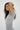 LNA Dani Mock Neck Short Sleeve top in heather grey ruching on the side
