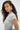 LNA Dani Mock Neck Short Sleeve top in heather grey