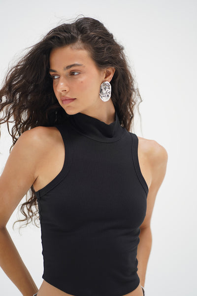LNA Clothing| Detra Mock Neck Tank In Black