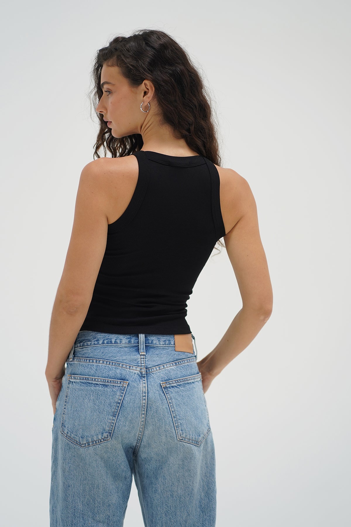 Dylan Ribbed Tank - Black