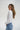 LNA Dalston White Ribbed Crew Long Sleeve Top