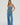 LNA Gia Tie Waist Pant in faded Blue
