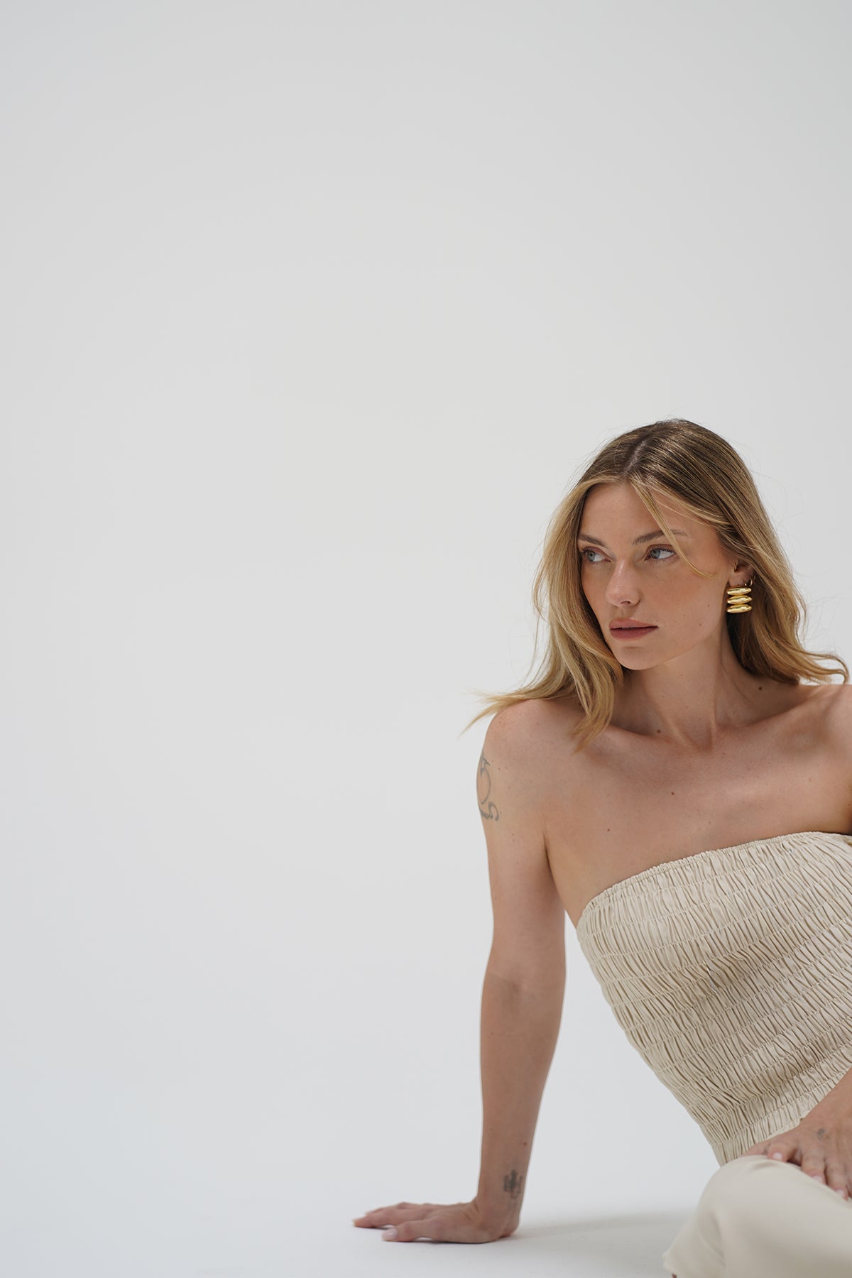 LNA Gigi Tube Top in Cream