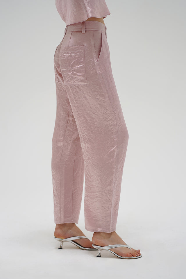 LNA Clothing Kait Shine Pant In Rosewater