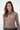 LNA Kylee Snap Collar Long Sleeve Top In Chocolate Stripe
