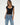 LNA Millie Cap Sleeve sweater in black 