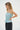 LNA Pali Stripe top in teal with navy stripe