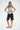 LNA Pali Stripe top in teal with navy stripe