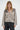 LNA V-neck button down cardigan with two front pockets in heather beige with detailing on shoulder