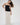 LNA Roen Two Tone Dress in Black with cream skirt
