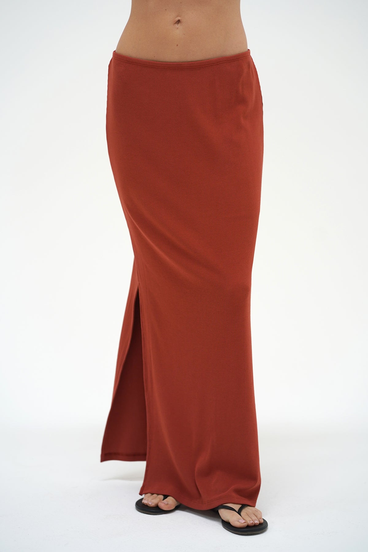 LNA Steph Ribbed Skirt in boss nova