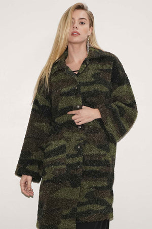LNA Astor Sherpa Coat in Camouflage