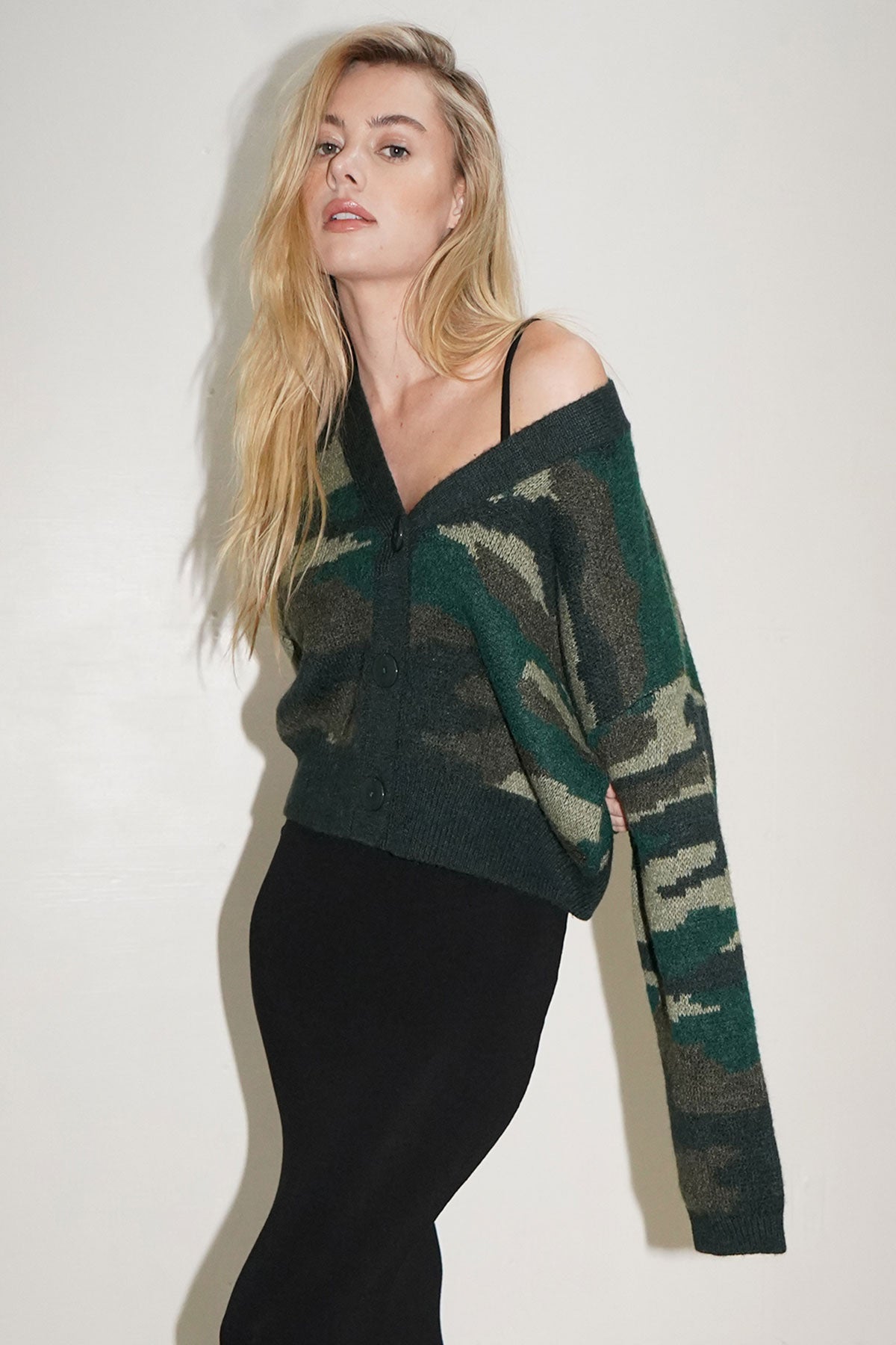 LNA-Jacquard-Cardigan in Camouflage