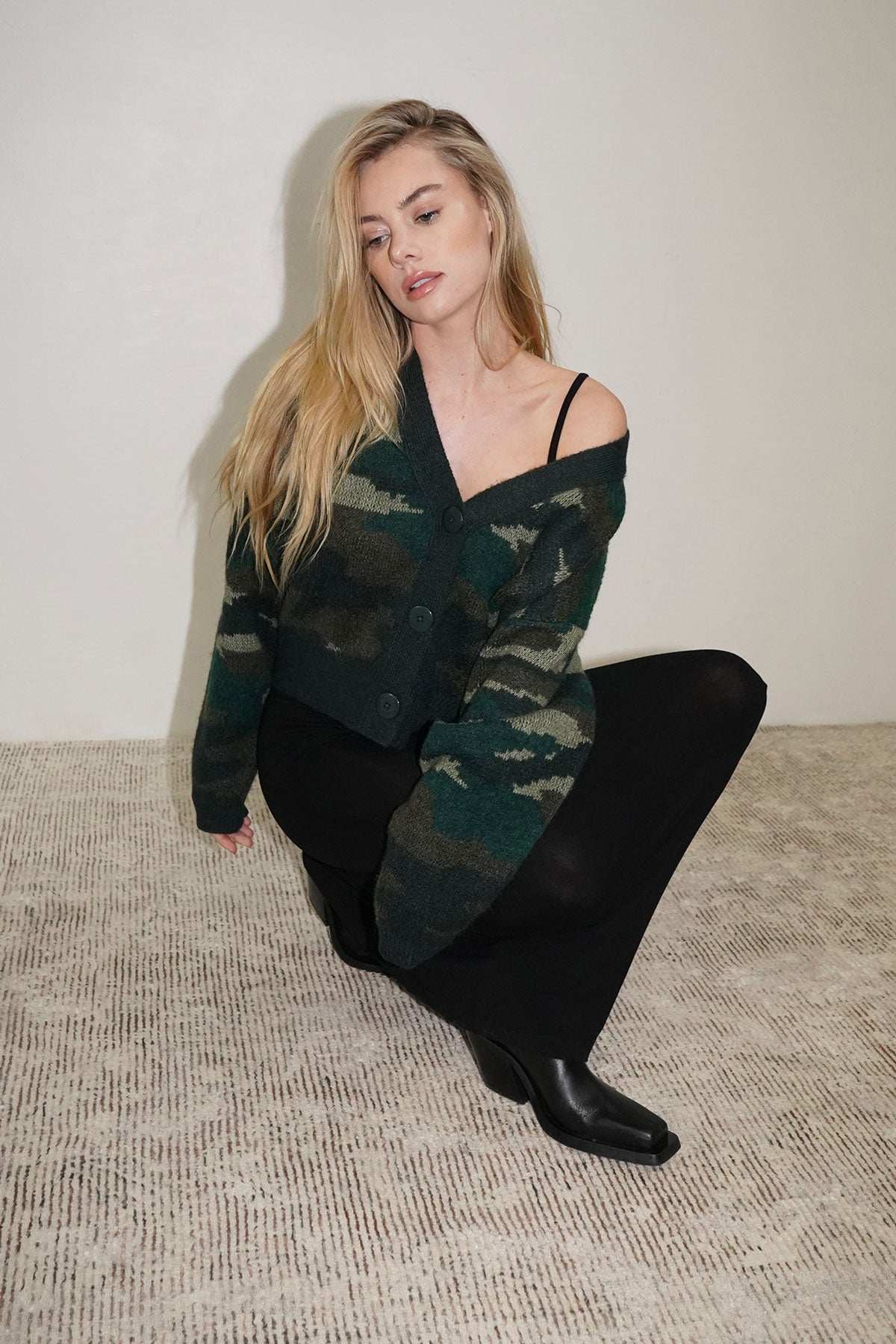 LNA-Jacquard-Cardigan in Camouflage