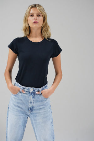 LNA Fitted Classic Crew Tee in Pirate Black