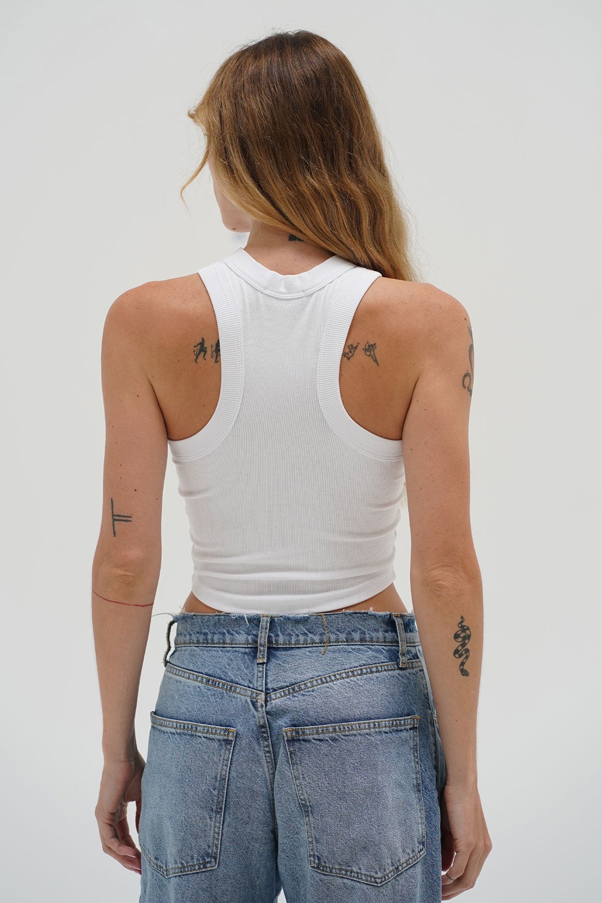 LNA Detra Cropped Tank in White