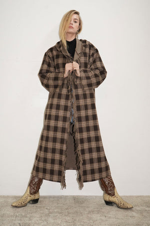 LNA Dutton Plaid Coat i brun Plaid
