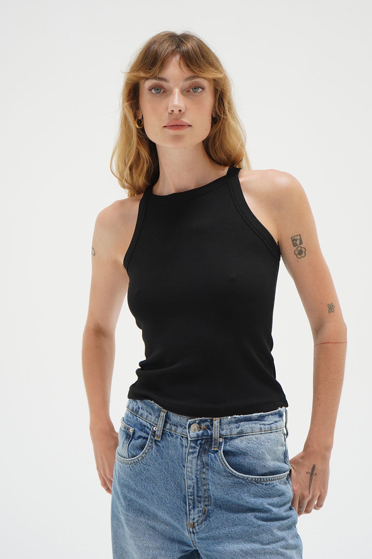 LNA Ribbed Dylan Tank in Black