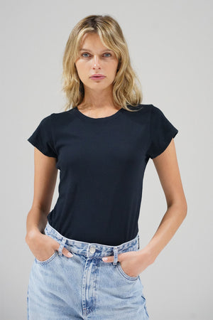 LNA Fitted Classic Crew Tee in Pirate Black