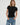 LNA Fitted Rib Crew Tee in Black