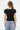 LNA Fitted Rib V Neck Tee in Black