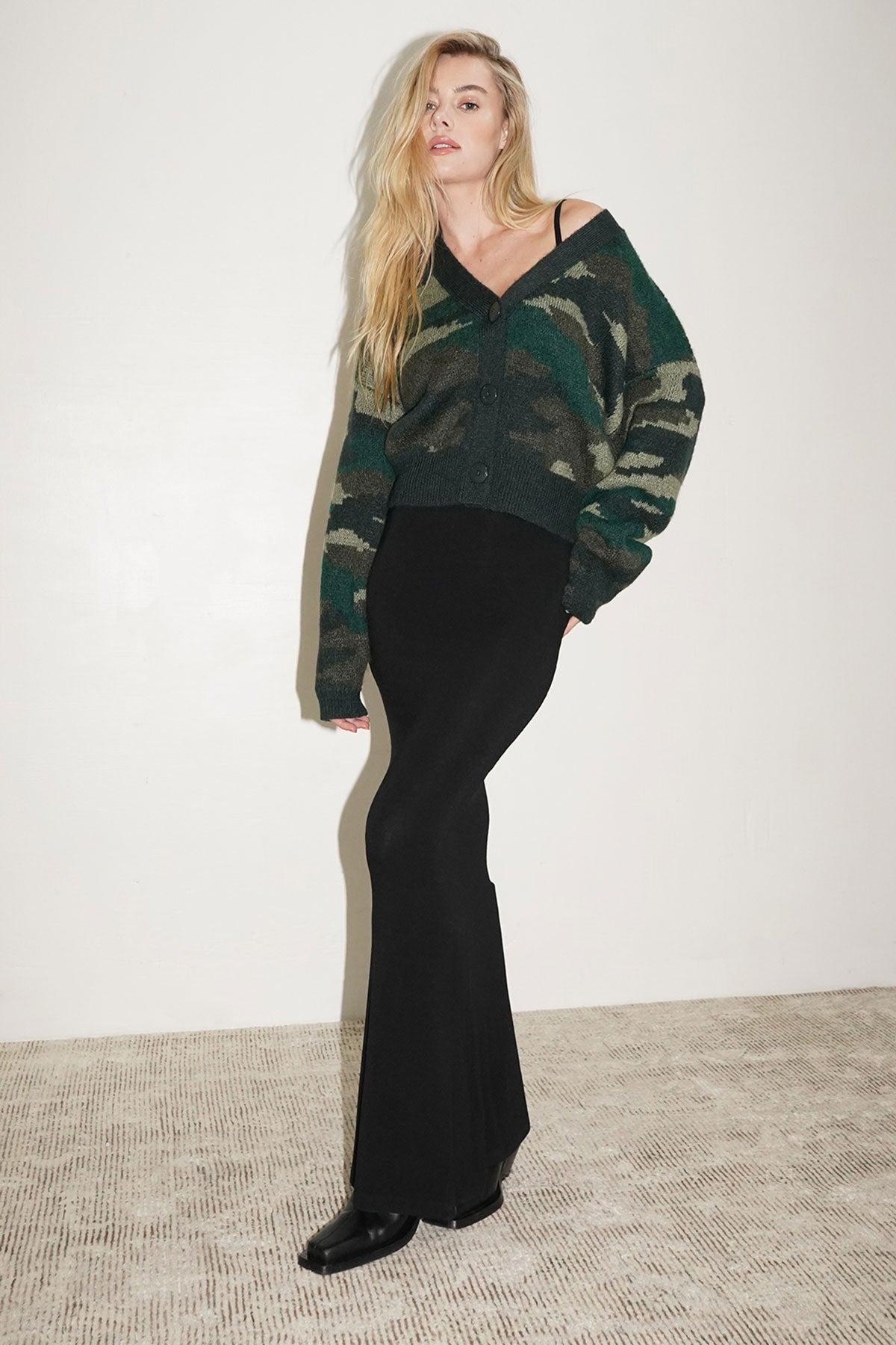 LNA-Jacquard-Cardigan in Camouflage