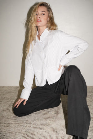 Rai Button Up - White and Black