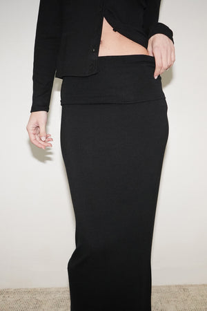Fold Over Skirt - Black