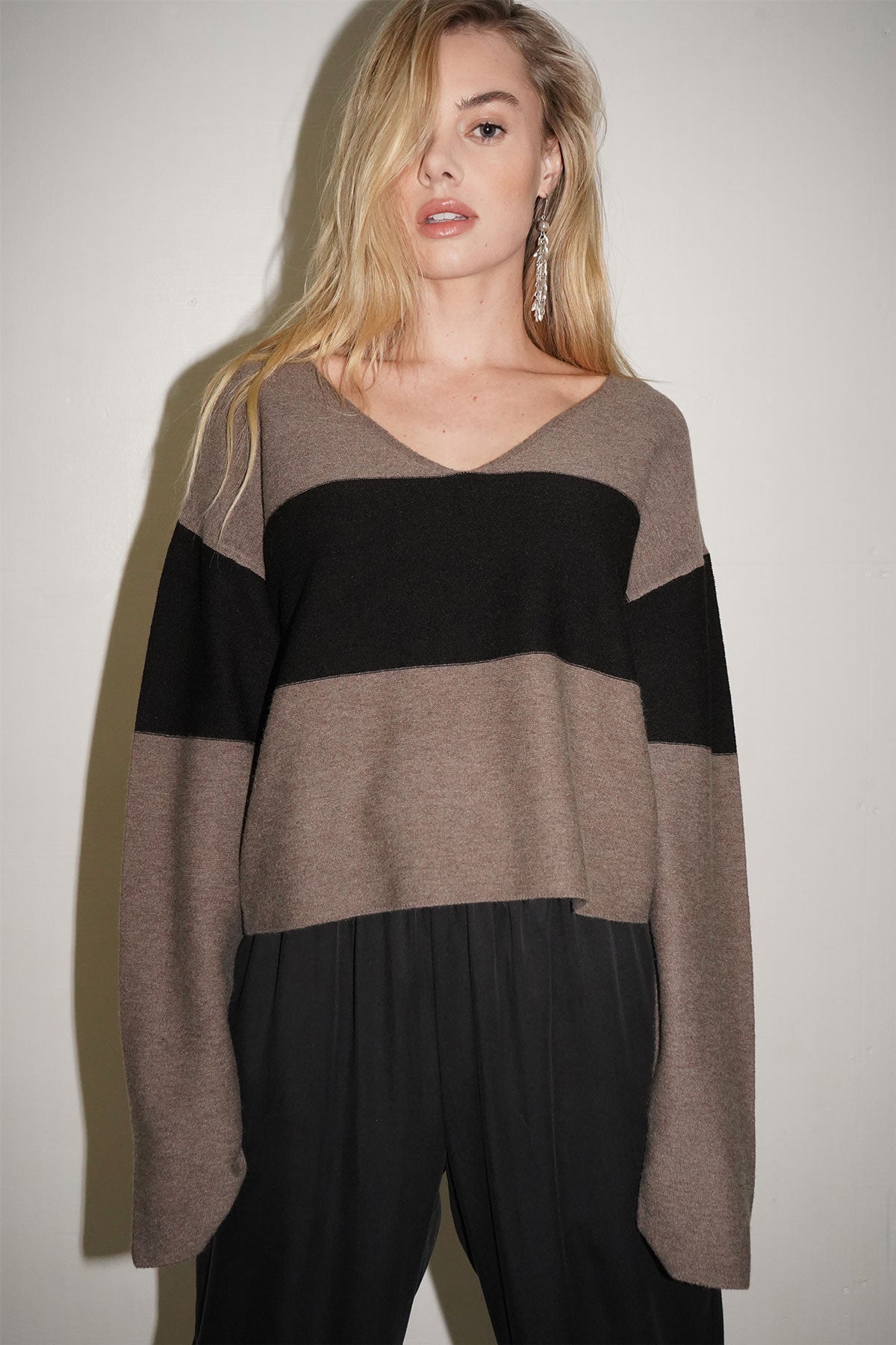 LNA Luca Blockstreifenpullover in Coco Stripe