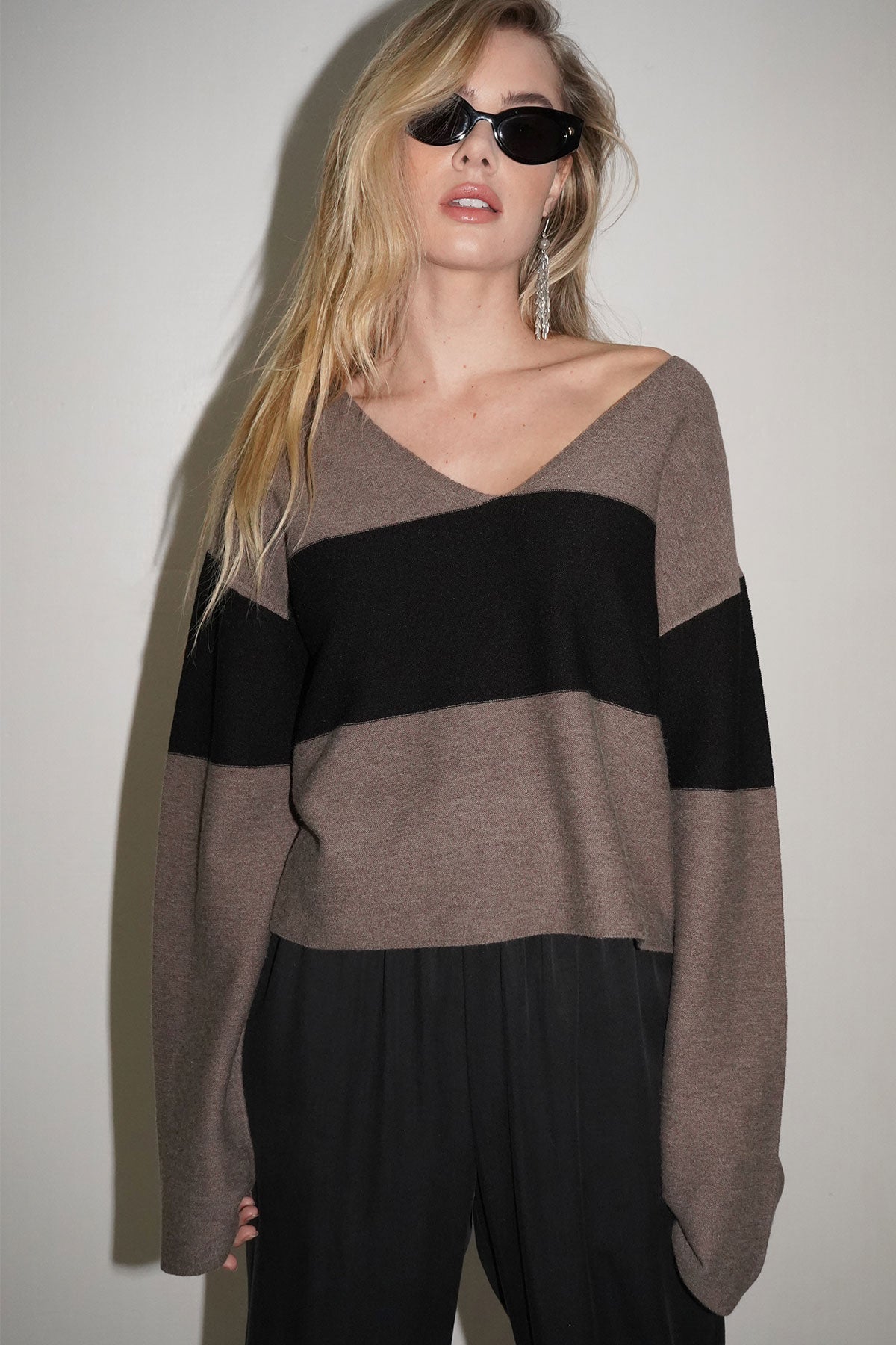 LNA Luca Blockstreifenpullover in Coco Stripe