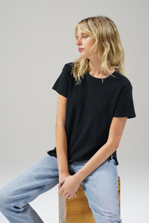 LNA Essential Cotton Mason Crew in Black