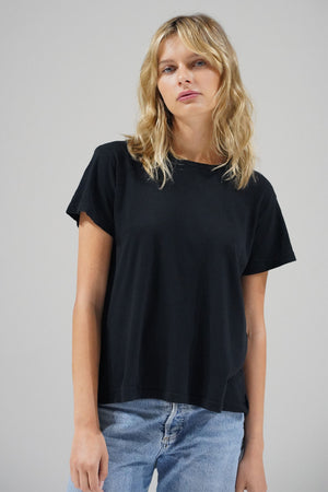 LNA Essential Cotton Mason Crew in Black