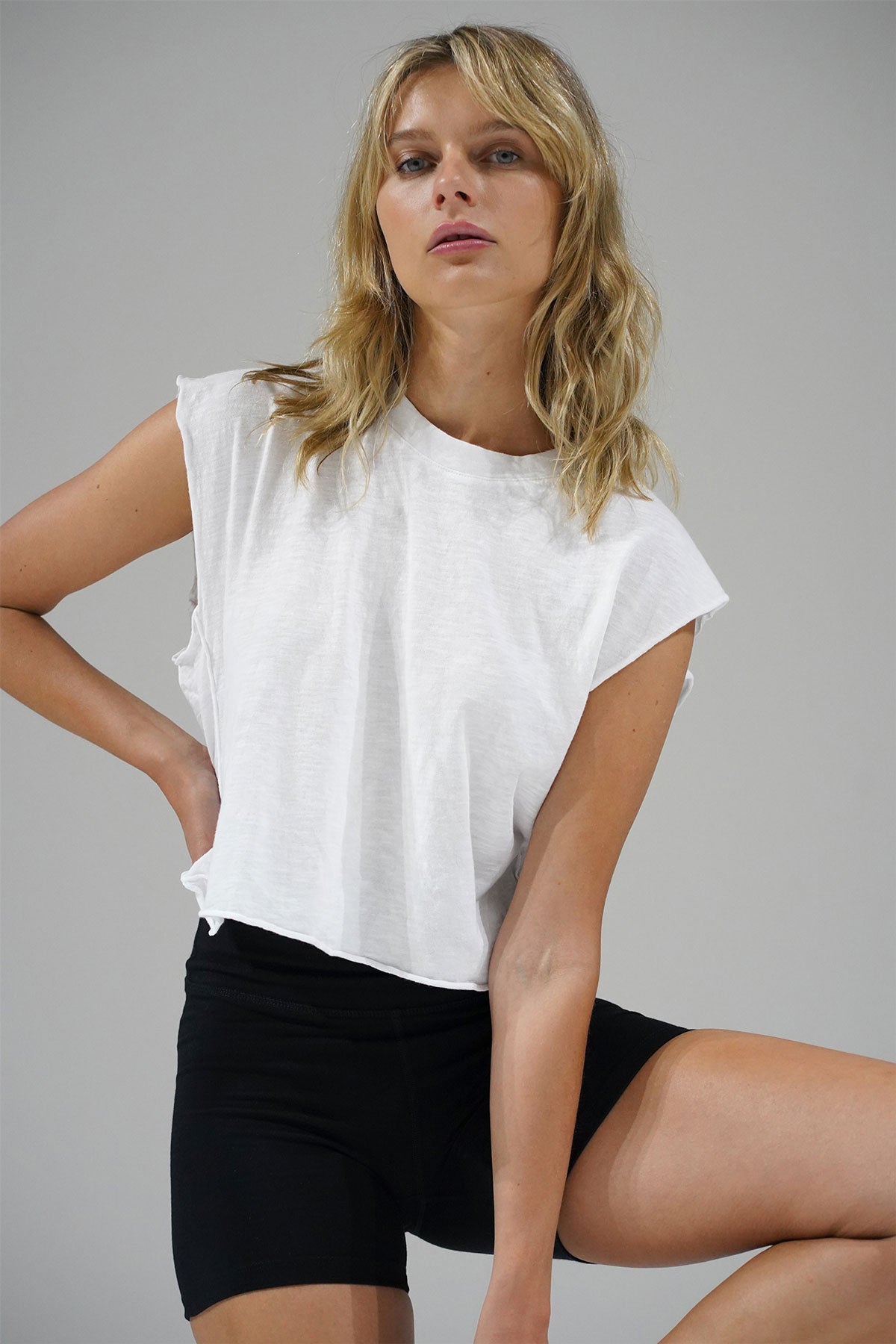 LNA Pivot Sleeveless in White
