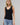LNA Ribbed V Slim Tank in Black
