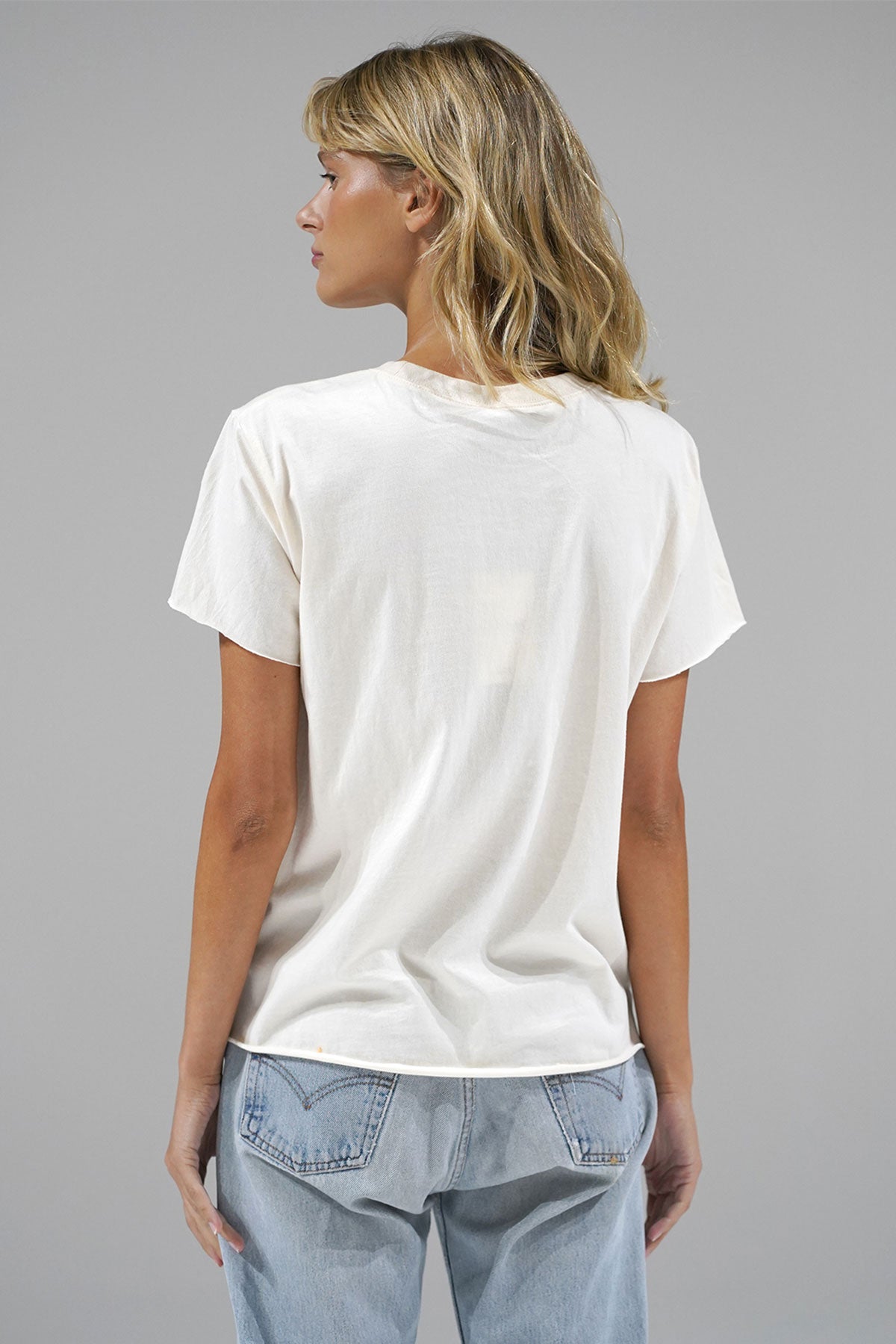 LNA Rocker-T-shirt in gebroken wit
