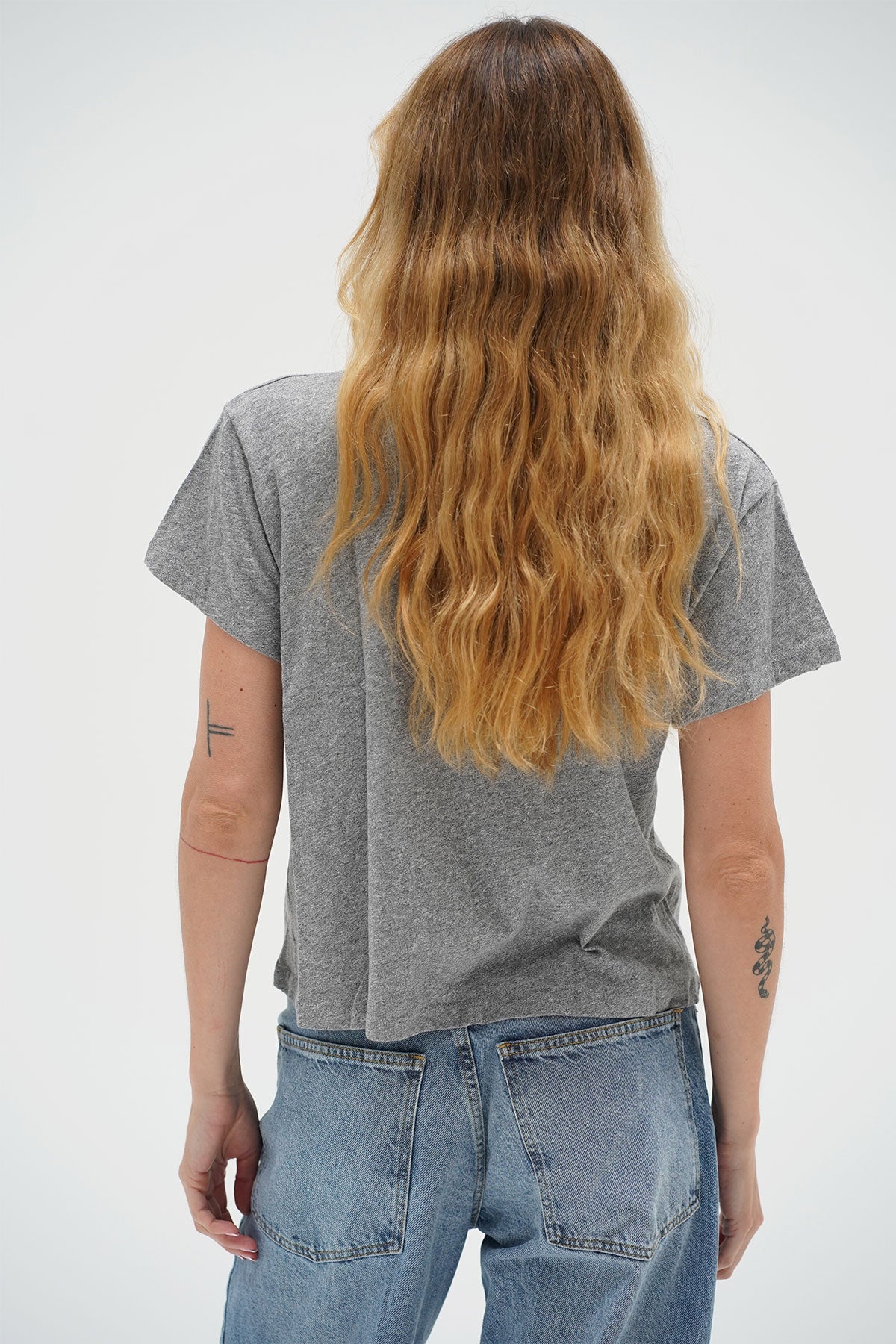 LNA Shaden Cotton Crew in Heather Grey