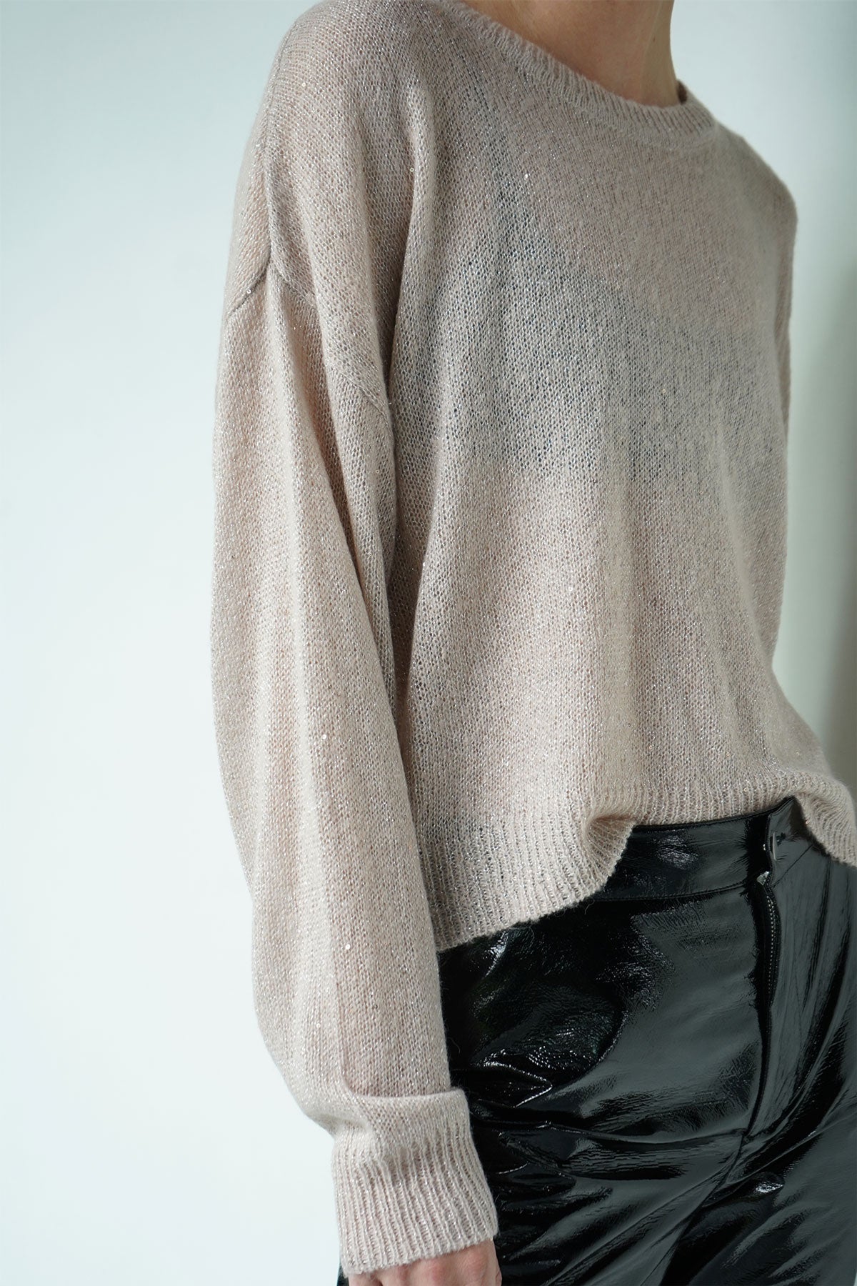 LNA Sheye Sparkle Pullover in Prosecco